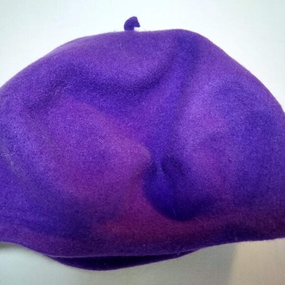 Betmar beret pure wool grape purple OS - Picture 6 of 7